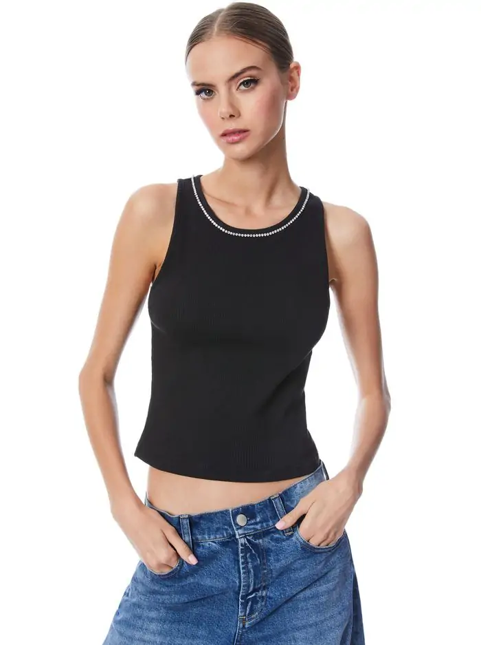 ALLEN EMBELLISHED NECK TANK TOP